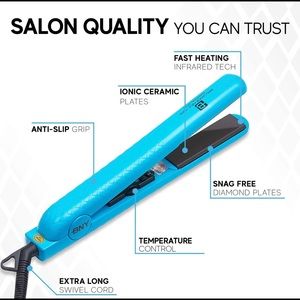 Brilliance New York 1” turquoise flat iron